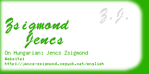 zsigmond jencs business card